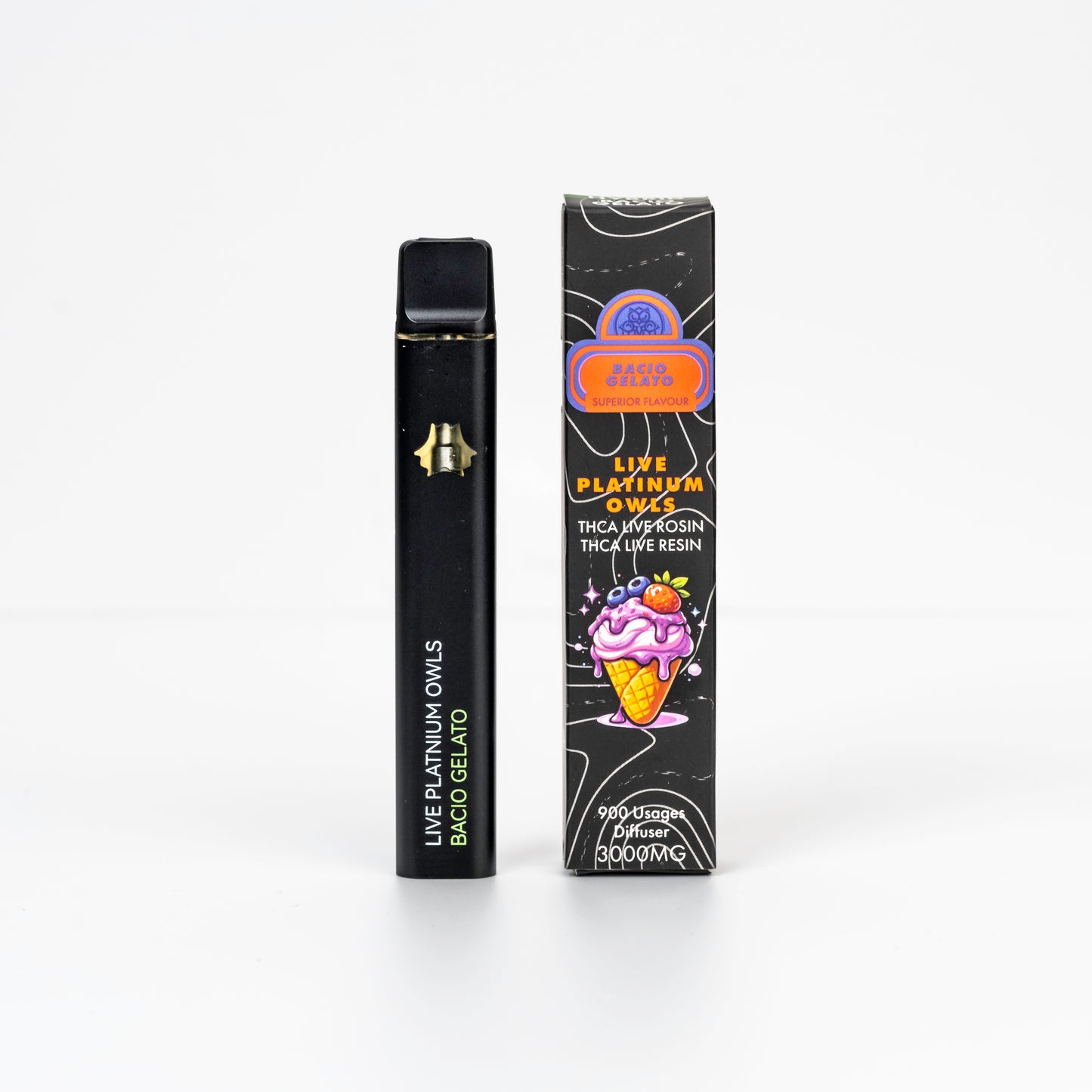 Live Platinum Owls Bacio Gelato 3ml THCA Vape