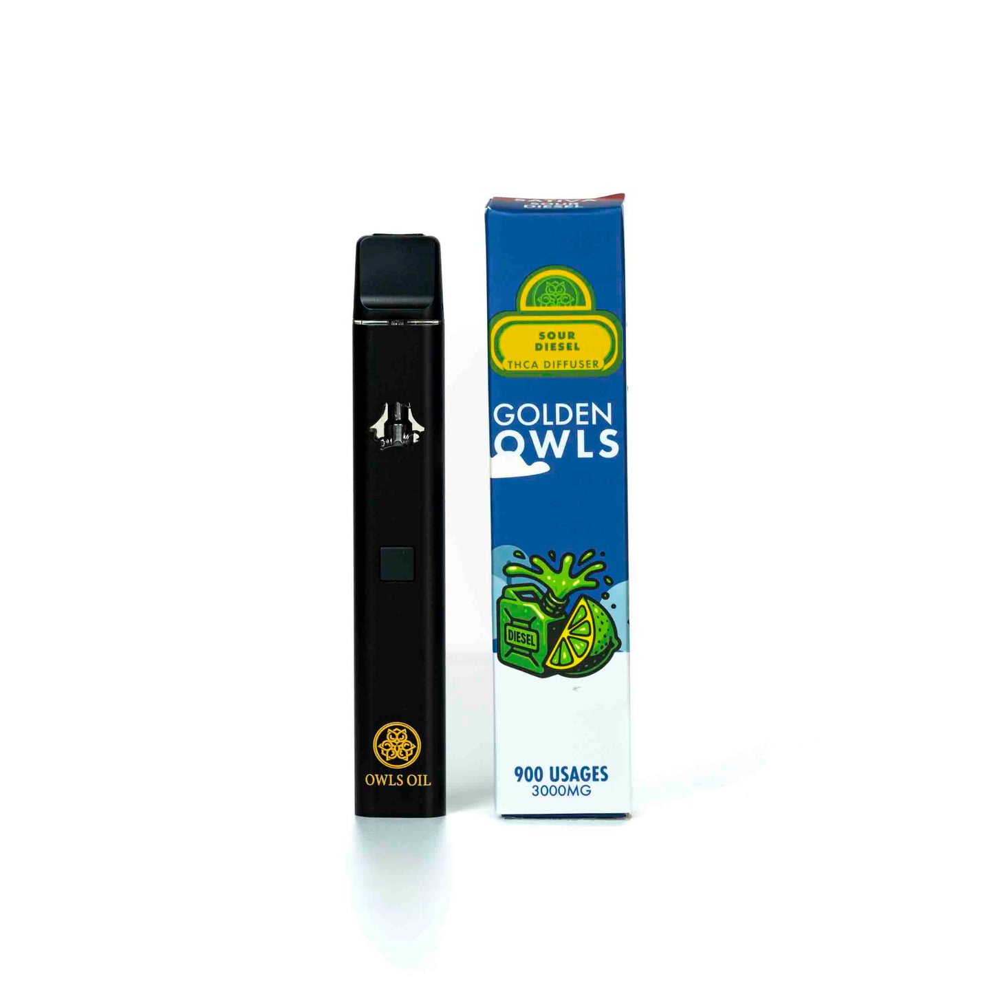 Golden Owls Sour Diesel Vaporizador de THCA de 3 ml – 3000 mg