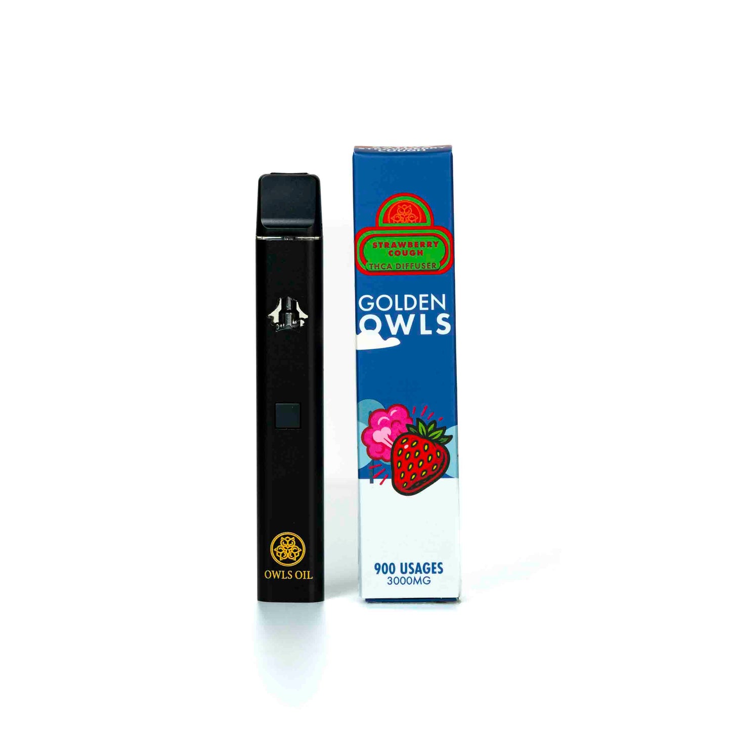 Vaporizador Golden Owls Strawberry Cough 3ml THCA – 3000mg