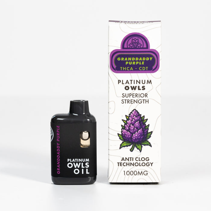 Platinum Owls THCA 1ml Vape – Granddaddy Purple